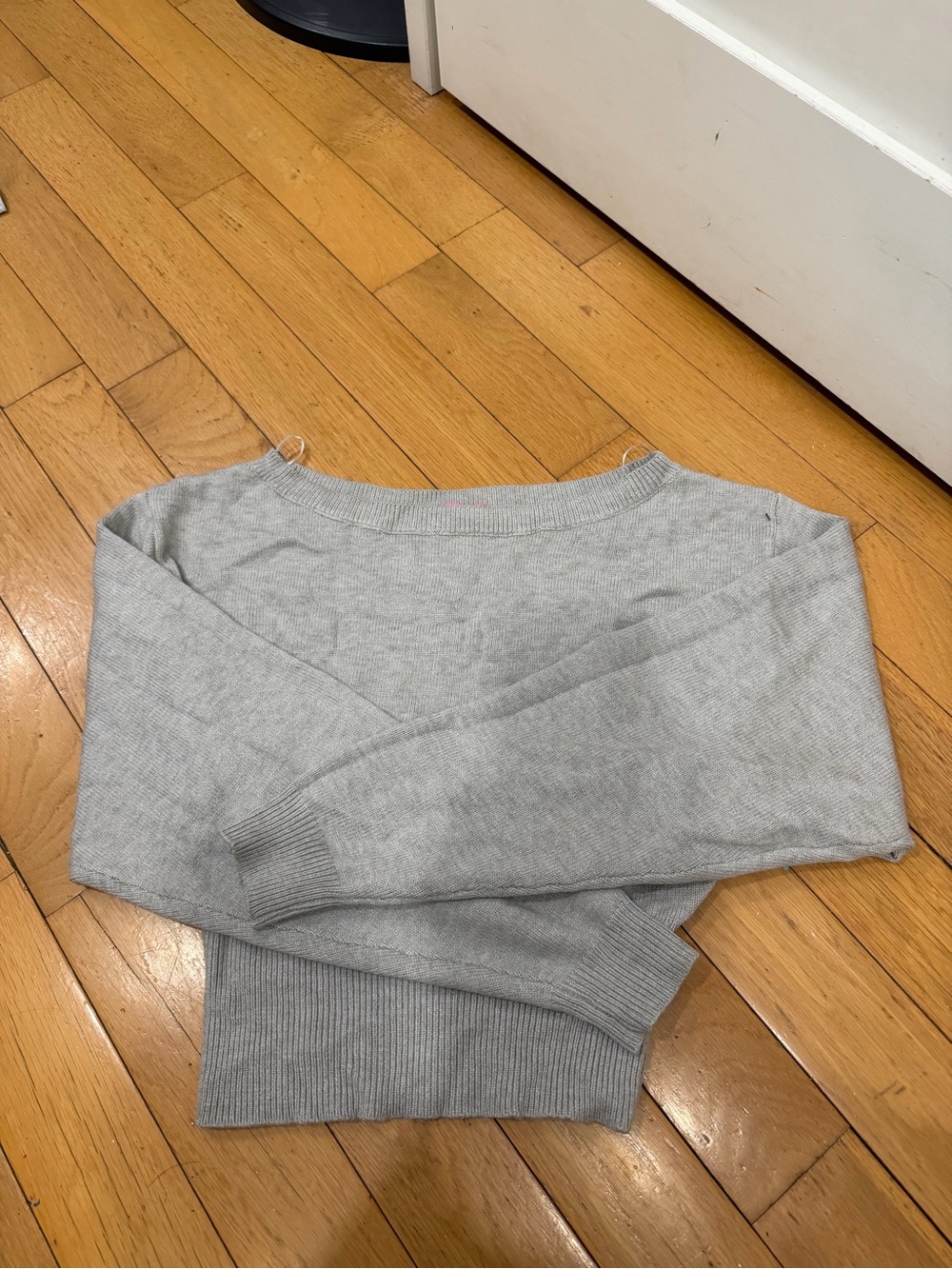 Edikted Off-the-Shoulder Light Gray Sweater
